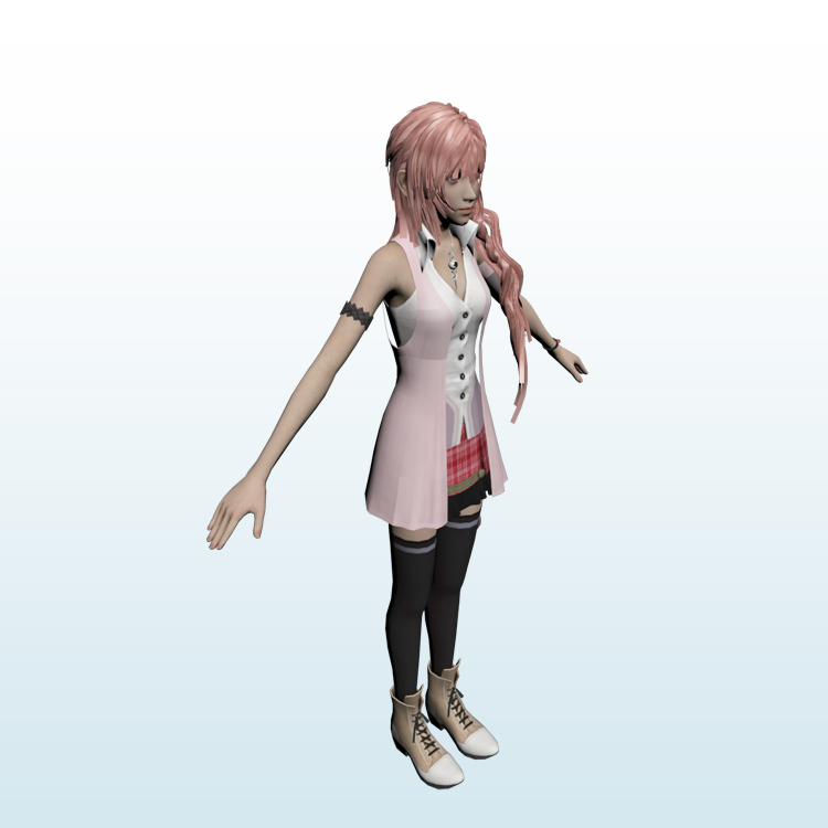 ファイナルファンタジー13ゲームモデルの女の子3Dモデル